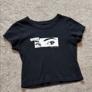 Brandy Melville Black Graphic Baby T